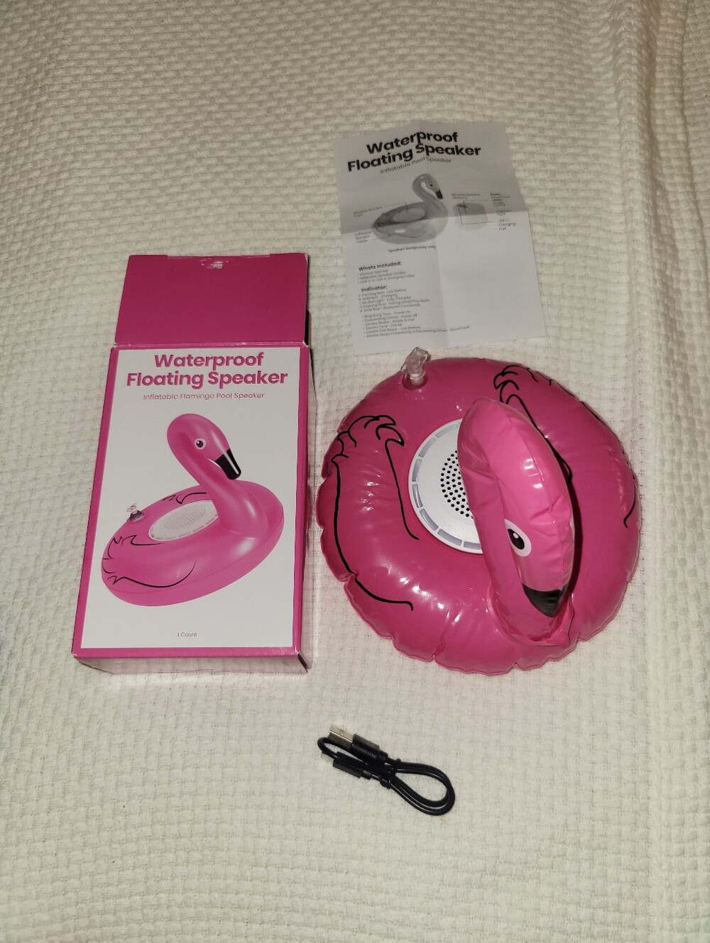 Pink Inflatable Flamingo Waterproof Floating Speaker